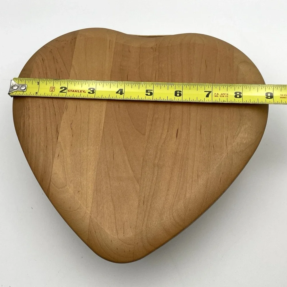 Vintage 2004 Longaberger Heart Basket Set With Lid & Protector Woodcrafts USA